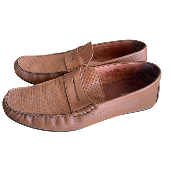 Alfani Leather Loafers Driving Shoes Mens Size 11 M Tan Brown - Picture 3 of 7